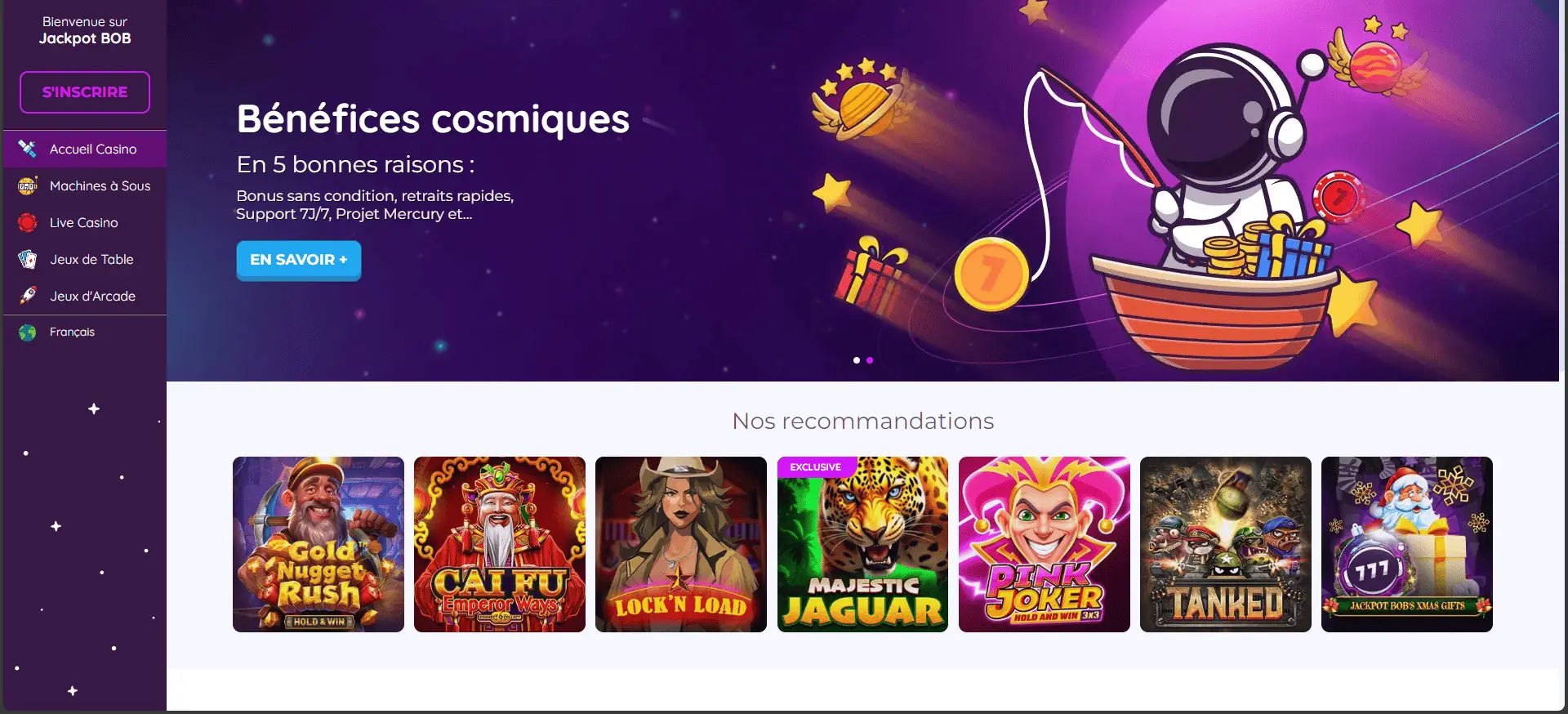 Jackpot Bob live : Casino avec ambiance détendue
